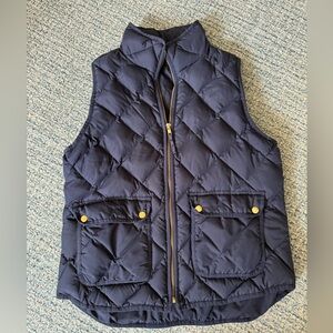 J.Crew Women’s Quilted Vest in Navy Blue